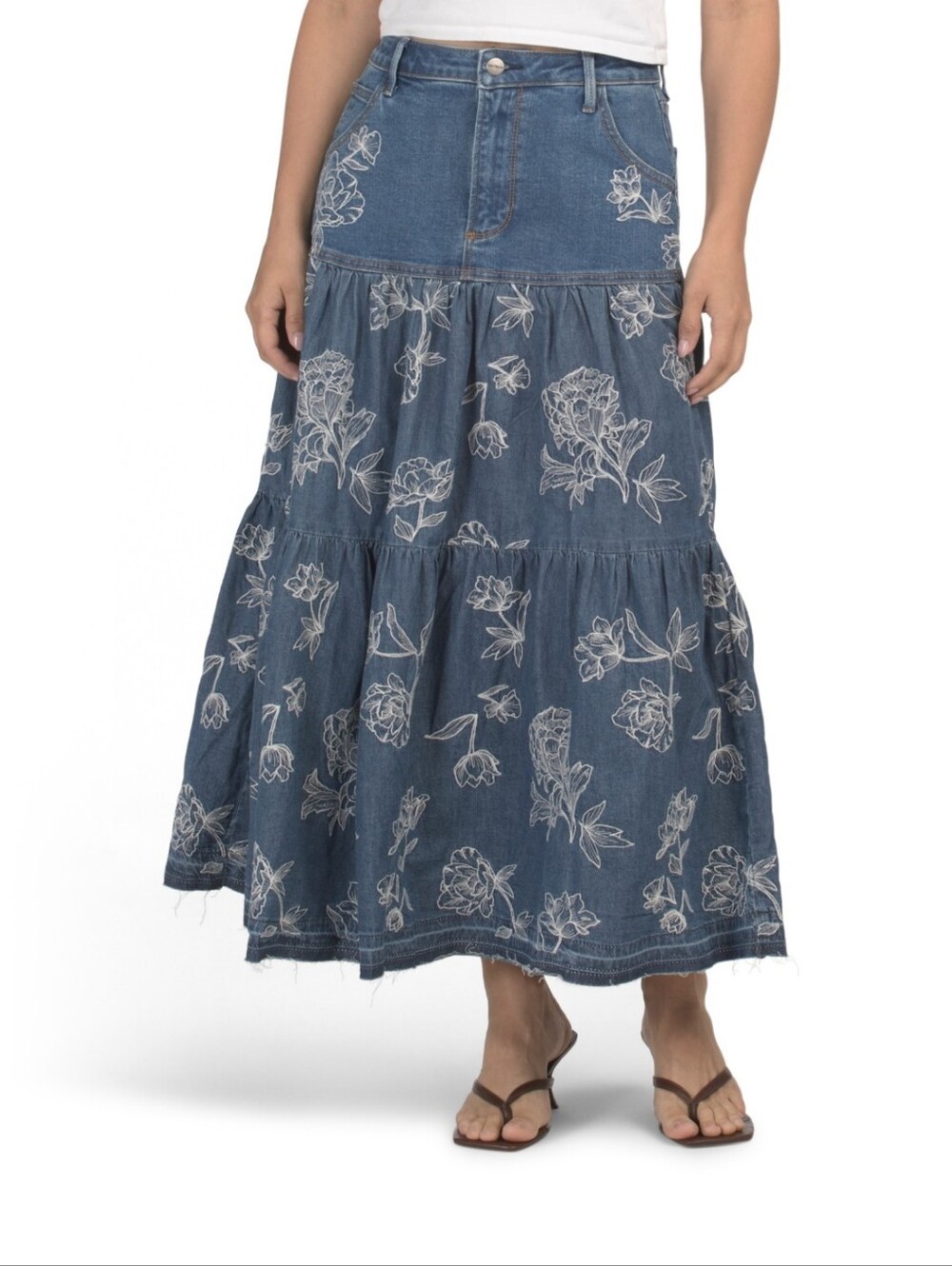 Driftwood Ria X Porcelain Etched Denim Skirt